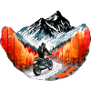 Motorradfahrer in den Bergen