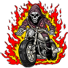 Skeleton Motorcyclist