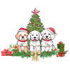 Festive Puppies and Christmas Tree Design