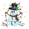 Festive Snowman with Holly Lights