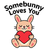 Cute Bunny Holding Heart Illustration