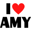 I Love Amy Red Heart Love Fan Gift