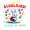 Niedlicher Schulanfang Hase mit Buchstaben