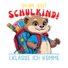 Schulanfang Otter mit Schulrucksack