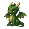 Cute Emerald Dragon – Magic Cartoon Motif
