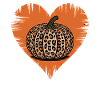 Leopard Print Pumpkin Heart Design