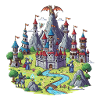 Medieval Magic Castle Illustration