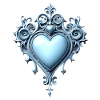 Mystical Heart Ornamented in Blue