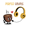 Coffee Cup and Headphones Love Design