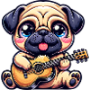 Carlin avec guitare Mignon mélomane