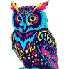 Neon Tribal Eule Design