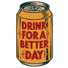 Optimistic thirst quencher drink can saying