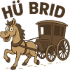 Humorous horse-drawn carriage motif