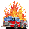 Fire brigade in action