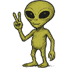 Peaceful Alien Peace Sign Illustration