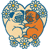 Verspieltes Mops-Paar-Herz-Design
