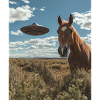 Pferd Selfie mit UFO