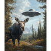 Moose selfie with UFO