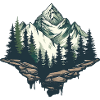 Majestic Mountain Landscape Illustration
