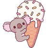 Funny Koala Clinging To Icecream Cone