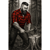 Lumberjack in the forest