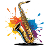 Expressionist saxophone art print