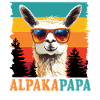 Pères ALPAGA PAPA Rétro Lama Drôle