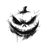 Gloomy face silhouette with smile