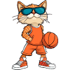Cool Cat Basketball Player