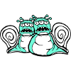 2 snails alien monster Halloween extraterrestrials