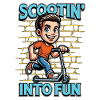 Scooter Scootin' Into Fun Scooter Moto