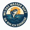 Water saying with fish and sunset