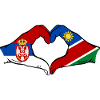 Serbia Namibia Flag Heart