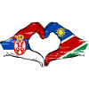 Serbia Namibia Flag Heart used