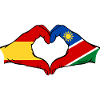 Spain Namibia Flag Hands Heart Shape
