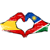 Espagne Namibie drapeau mains coeur utilisé