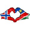Norway Namibia Flag Heart