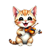 Kitten plays violin