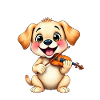 Puppy playing violin