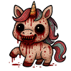 Blutiges Horror-Einhorn