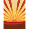 Sunrise in retro style