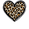 Leopard heart pattern with animal print
