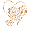 leopard print heart design
