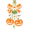 Halloween magic potion with pumpkins