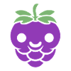 Cute Illustration of Ripe Purple Raspberry