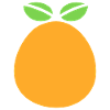 Orangenfrucht-Grafikdesign mit Mango