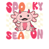 Axolotl Halloween Groovy Devil Spooky Season