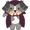 Australian Shepherd Happy Halloween Cute Vampire