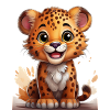 Motif guépard ludique pour enfants