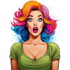 Bunte Pop-Art Frauenillustration